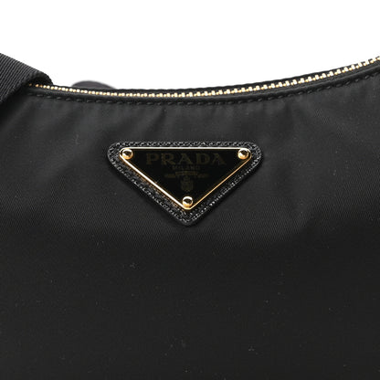 Prada Re-Nylon Saffiano Demi-lune Shoulder Bag Black 7 of 9