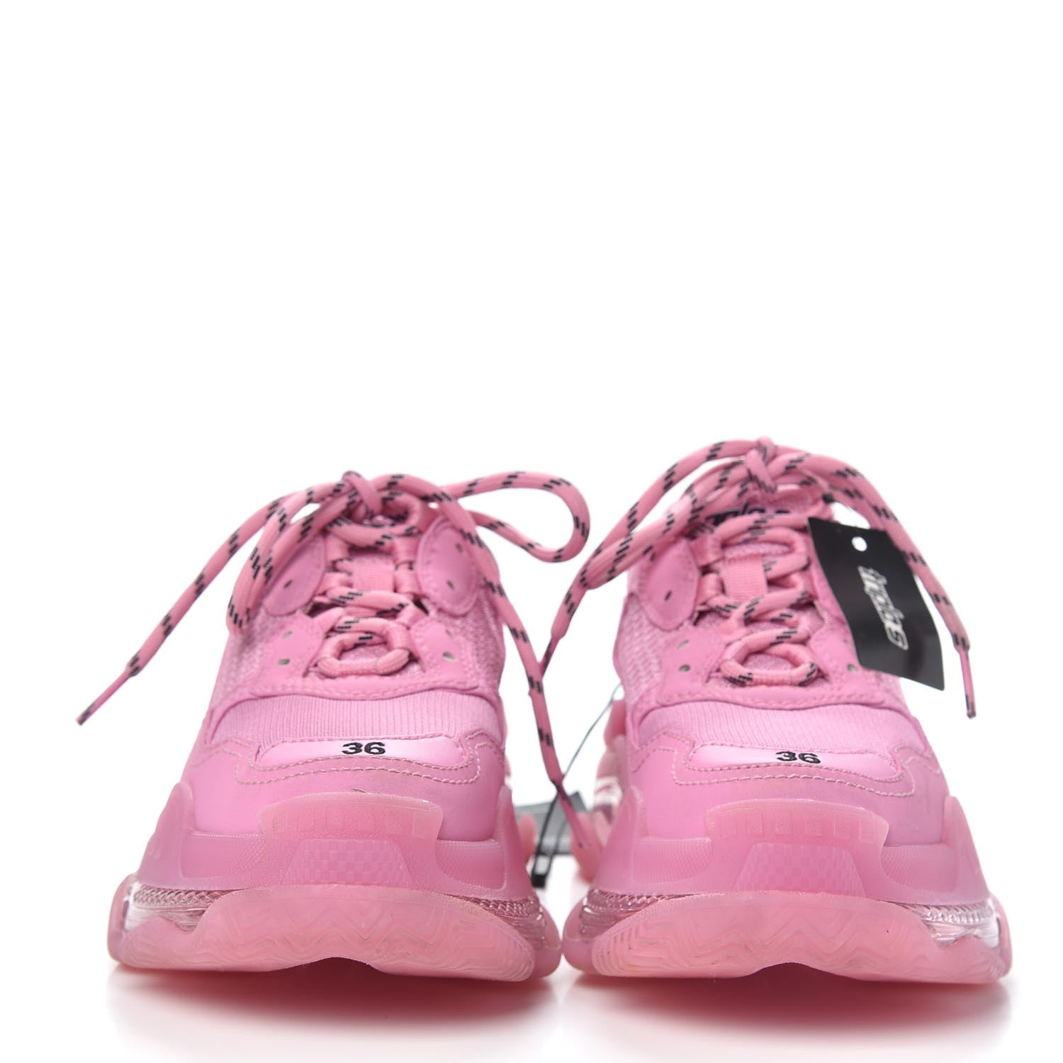 Balenciaga Fabric Mesh Clear Sole Womens Triple S Sneakers 36 Pink 2 of 9