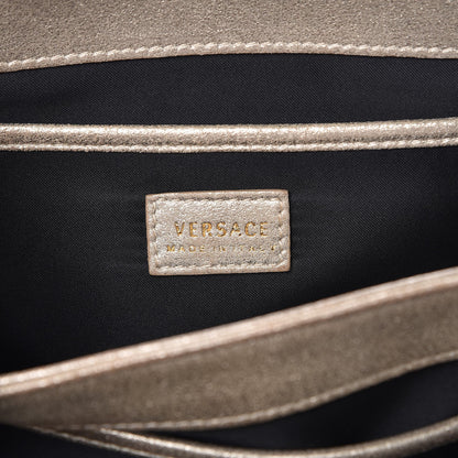 Versace Suede Crystal Medusa Sultan Evening Bag Gold 6 of 10