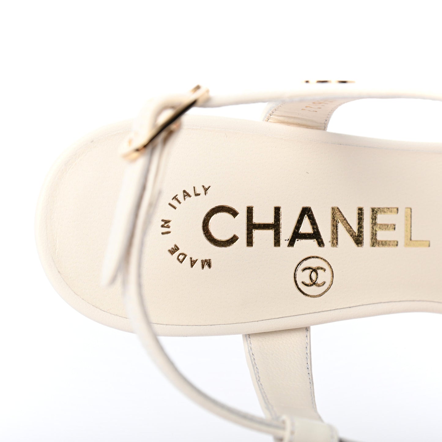 Lambskin Pearl CC Star Sandals 36 White