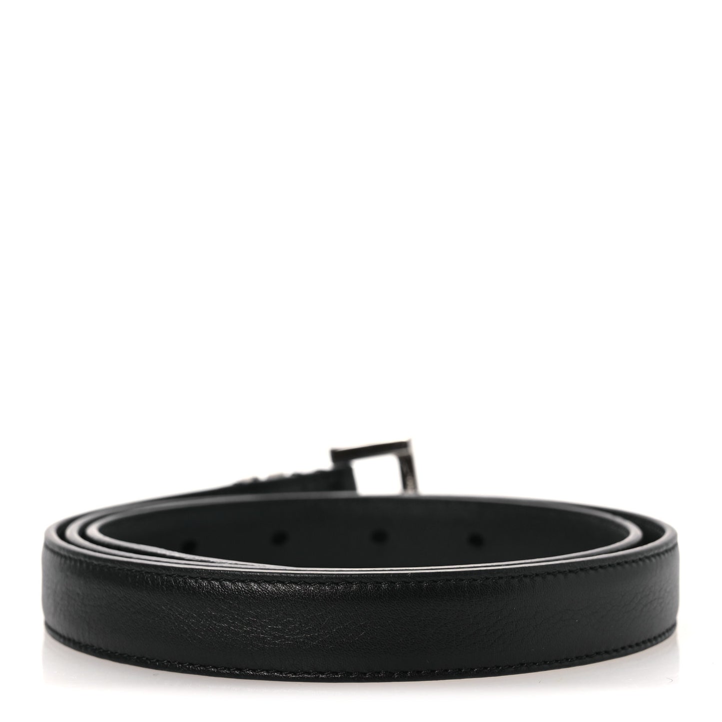 Smooth Calfskin Monogram Square Buckle Belt 80 32 Black