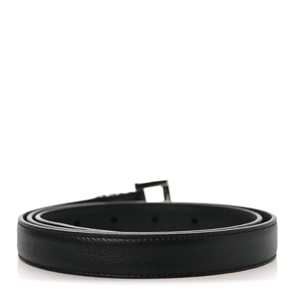Saint Laurent Smooth Calfskin Monogram Square Buckle Belt 80 32 Black 2 of 8