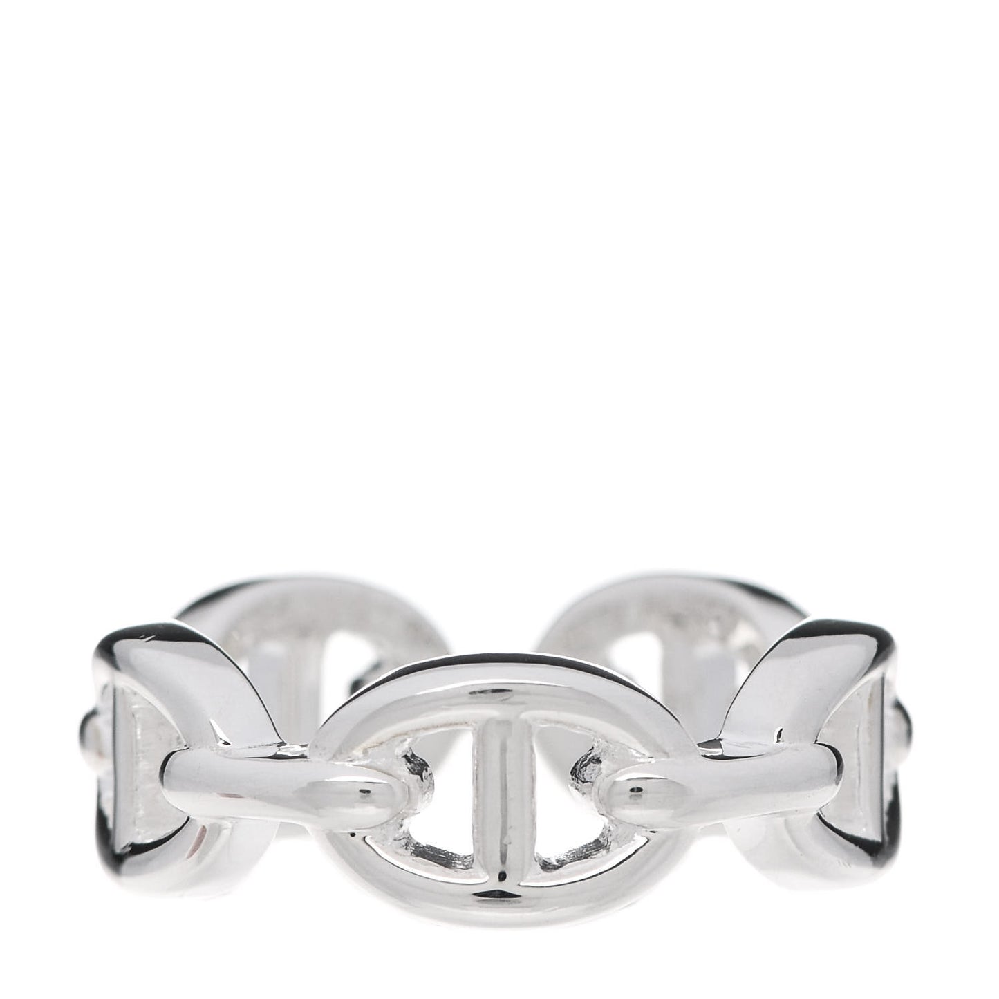 Sterling Silver PM Chaine d'Ancre Enchainee Band Ring 51 5.75