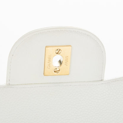 Chanel Caviar Quilted Jumbo Double Flap White 6 of 8