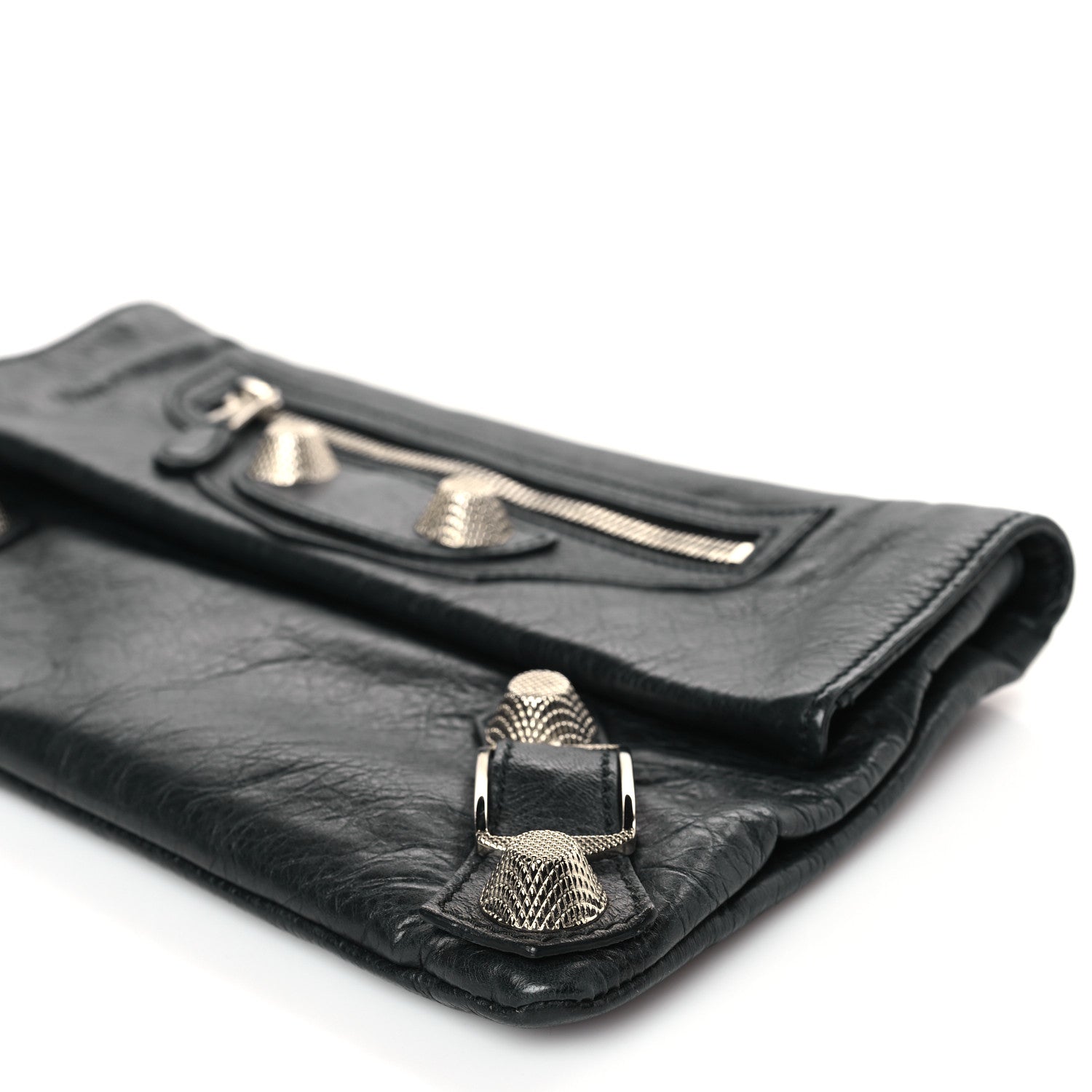 Balenciaga Agneau Giant 21 Silver Hardware Envelope Clutch Black 8 of 8