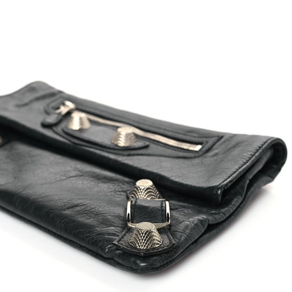 Balenciaga Agneau Giant 21 Silver Hardware Envelope Clutch Black 8 of 8