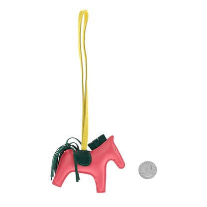 Hermes Milo Lambskin Grigri Rodeo Horse Bag Charm PM Rose Azalee Malachite Lime 2 of 5