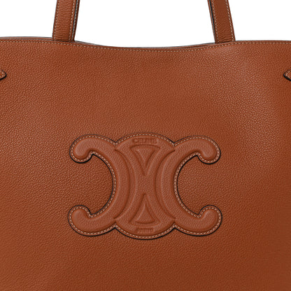 Celine Grained Calfskin Triomphe Medium Cabas Anais Tan 8 of 10