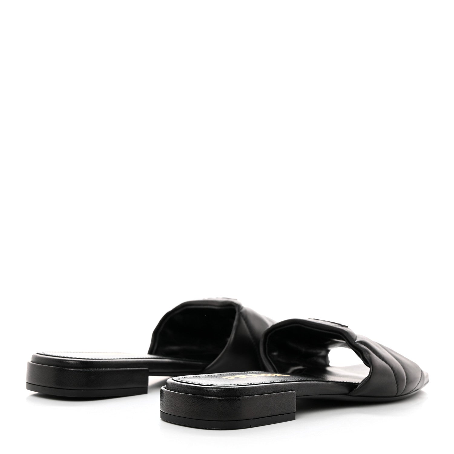 Prada Nappa Logo Quilted 10mm Slide Sandals 37 Black 4 of 7