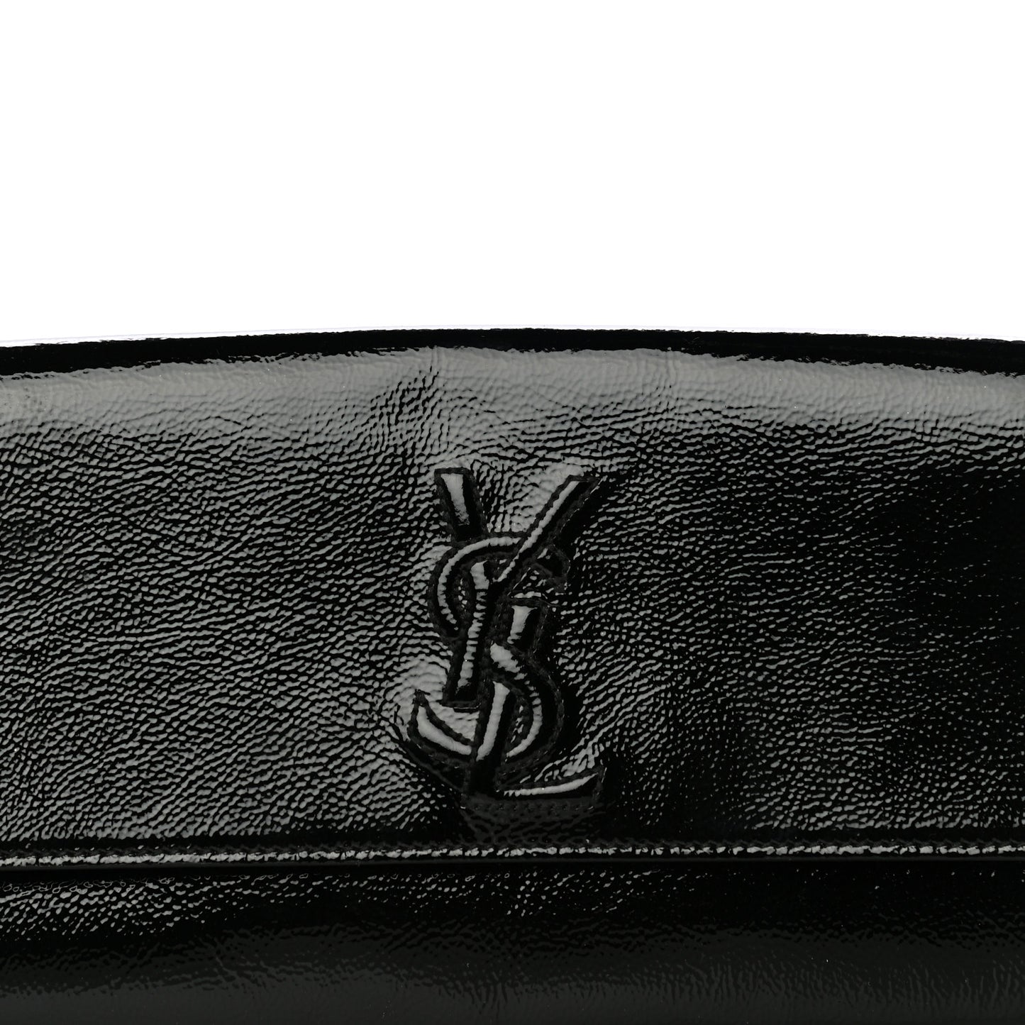 Textured Patent Monogram Small Belle De Jour Clutch Black
