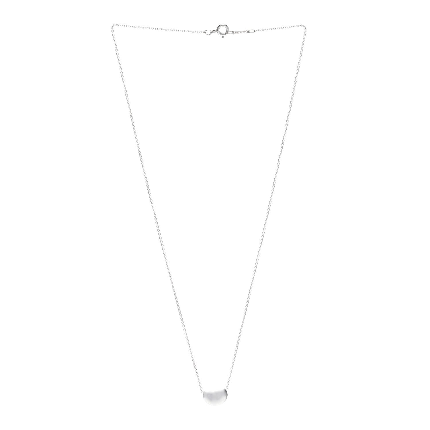 Tiffany Sterling Silver 11mm Elsa Peretti Bean Pendant Necklace 3 of 5