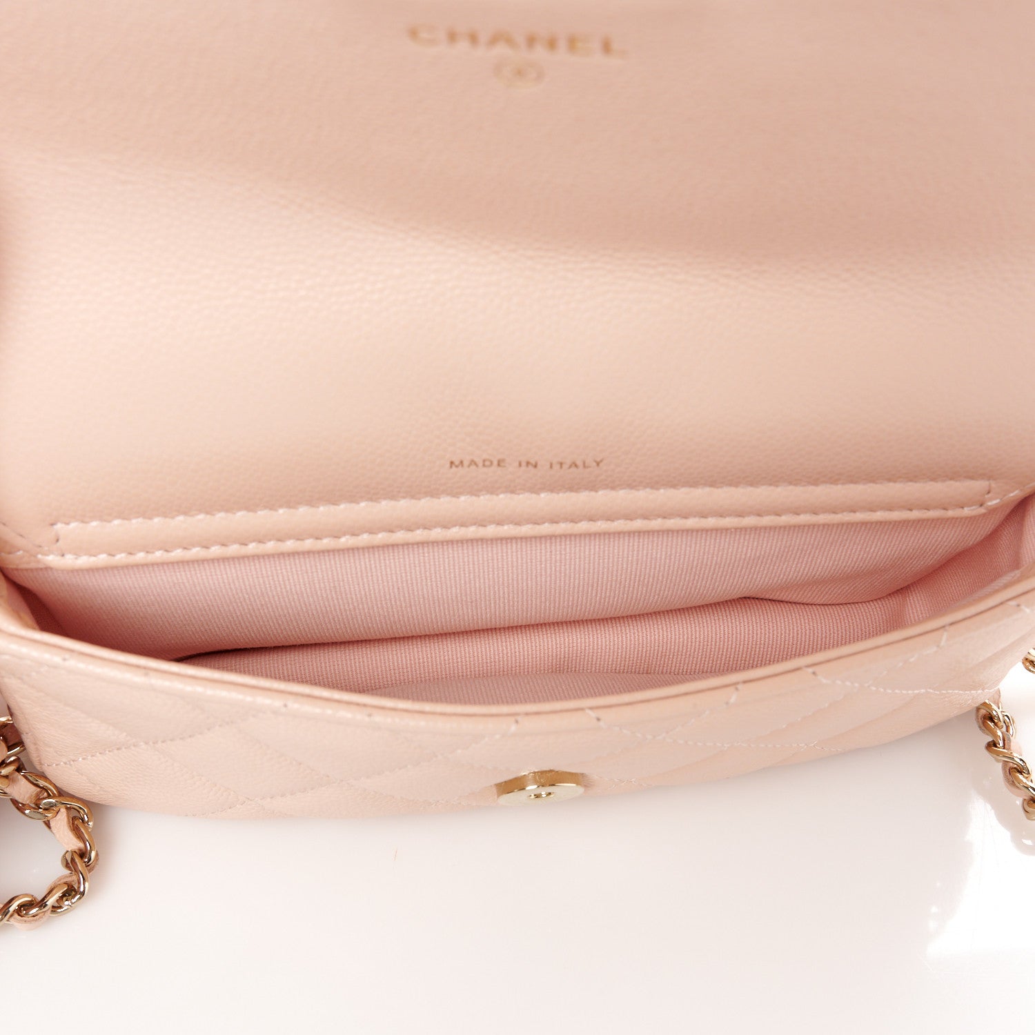Chanel Caviar Quilted Flap Phone Holder With Chain Light Pink 6 of 13