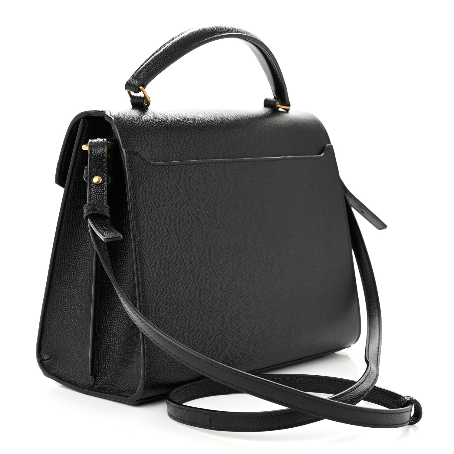Saint Laurent Grain de Poudre Medium Classic Monogram Cassandra Top Handle Black 3 of 10