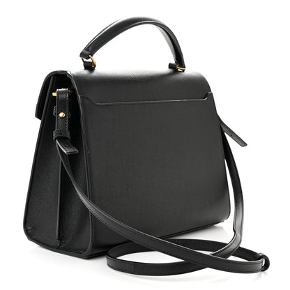 Saint Laurent Grain de Poudre Medium Classic Monogram Cassandra Top Handle Black 3 of 10