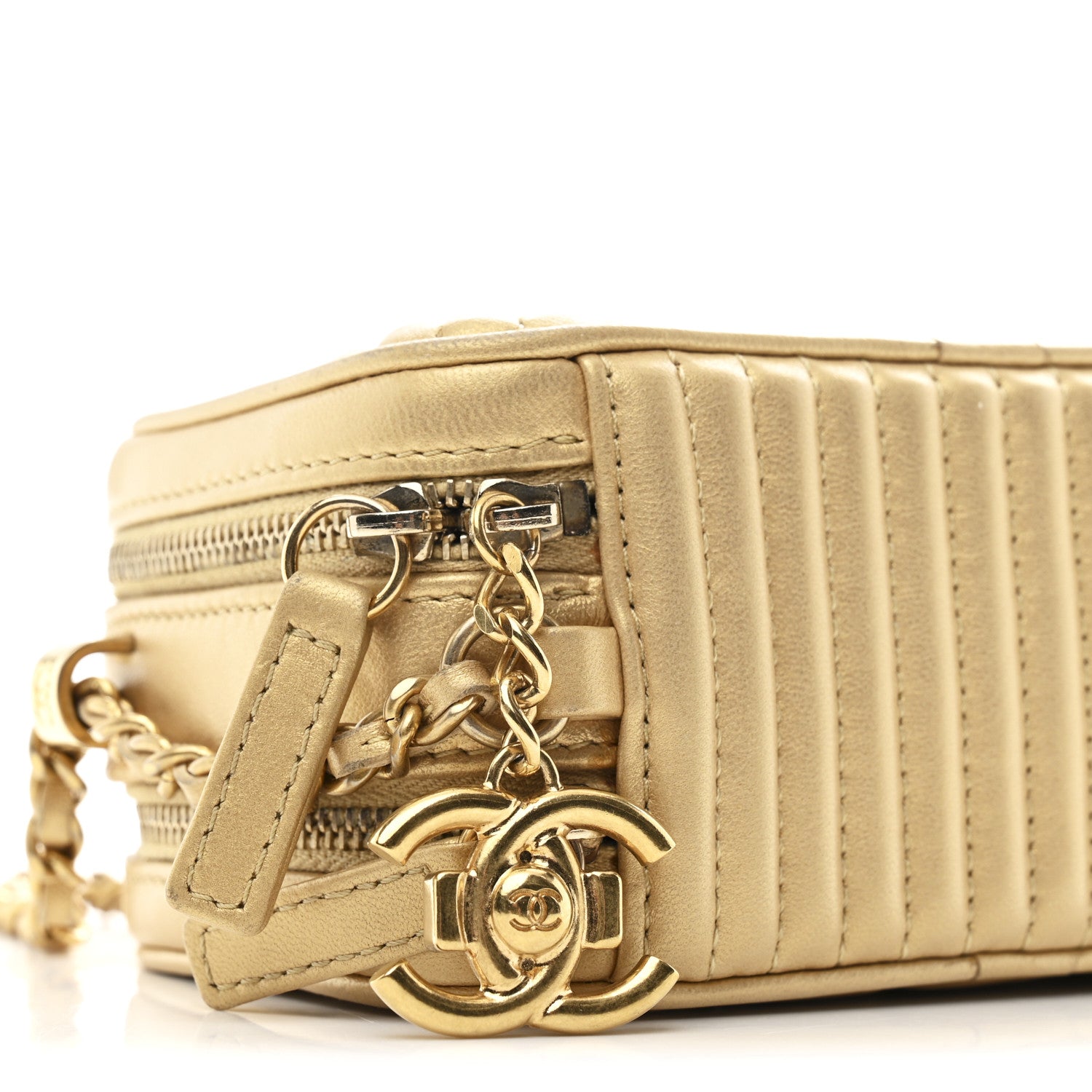 Chanel Metallic Lambskin Mini Coco Boy Camera Case Gold 10 of 12