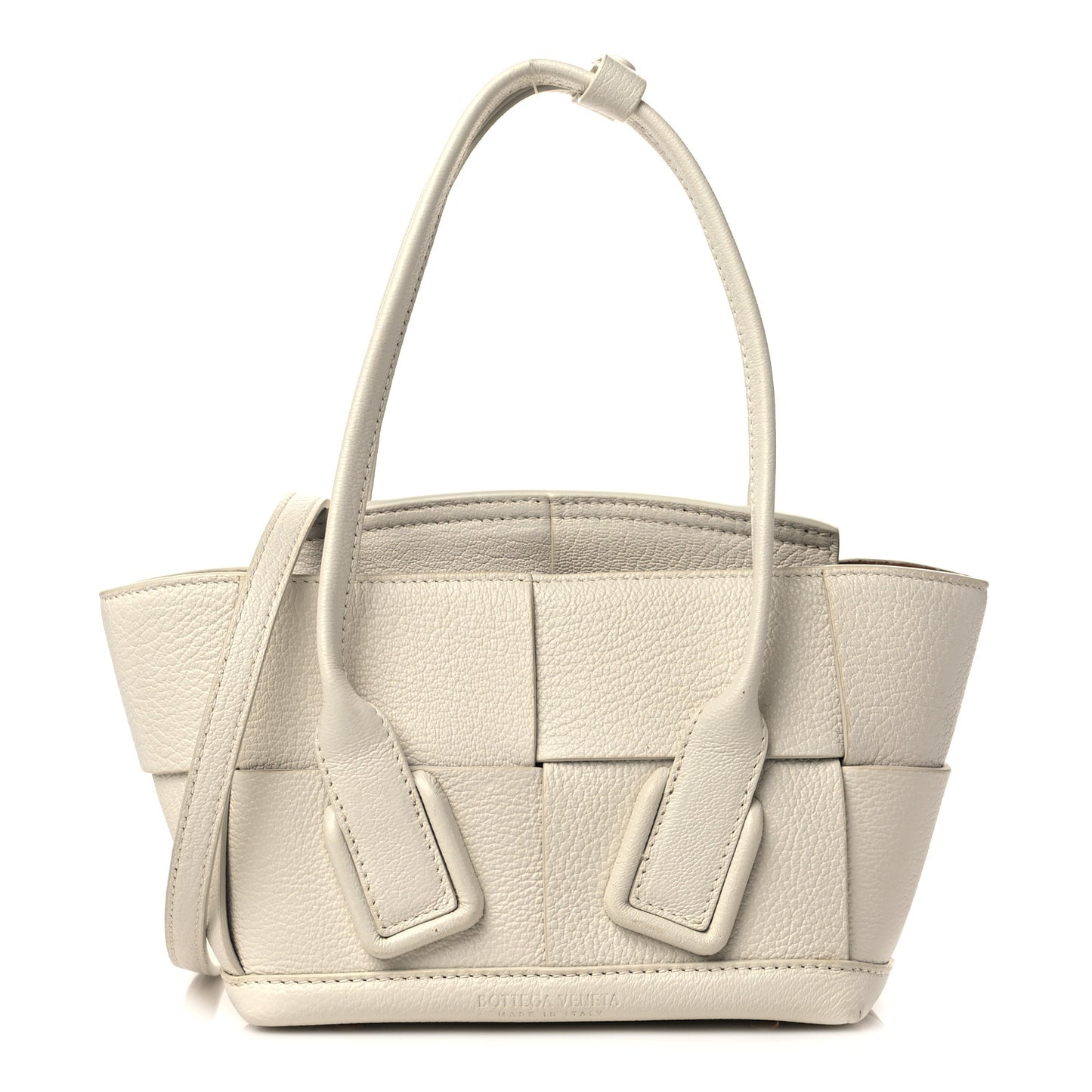 Grained Calfskin Maxi Intrecciato Mini Arco Bianco