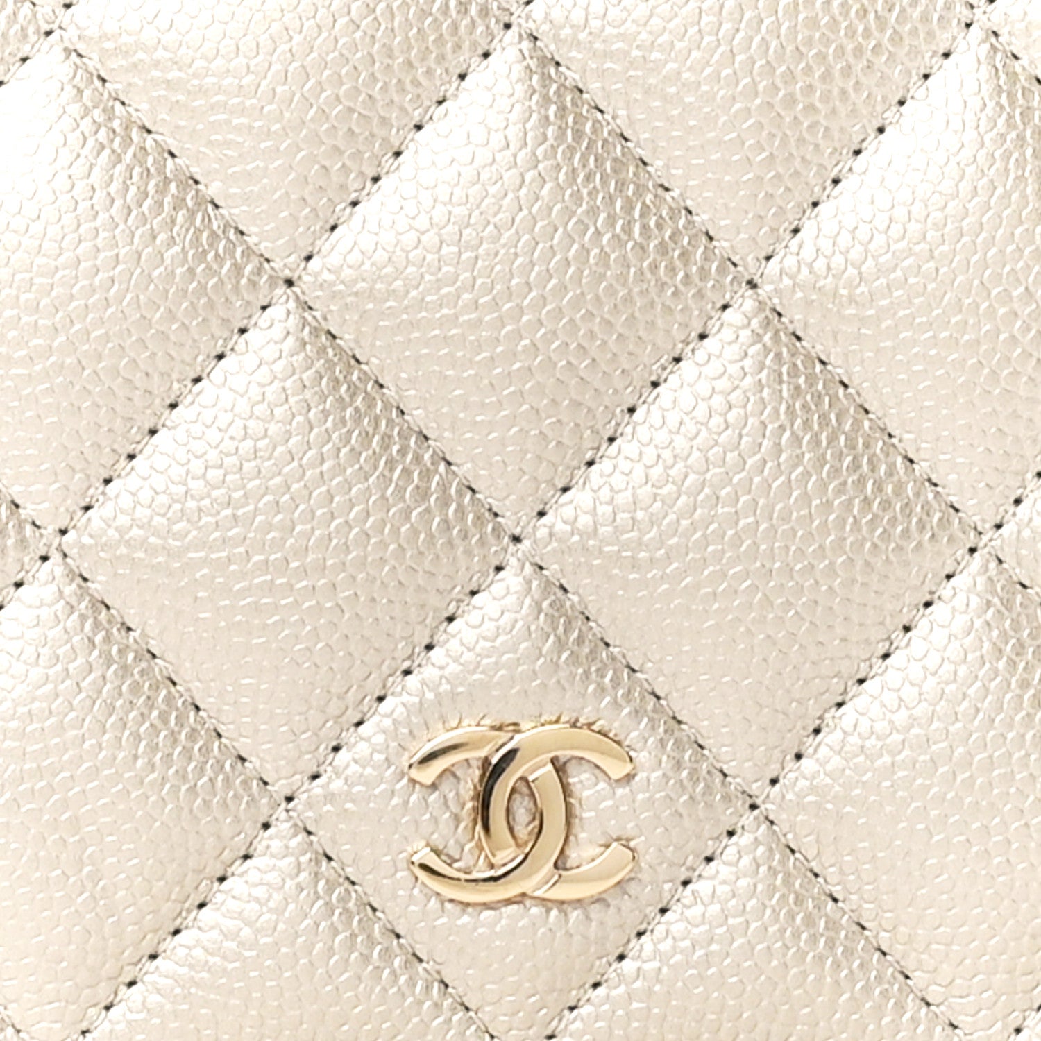 Chanel Metallic Caviar Quilted Yen Wallet Gold 12 of 15