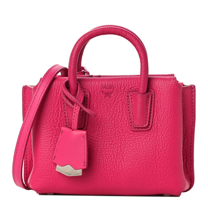 MCM Grained Calfskin X-Mini Milla Tote Beetroot Pink 1 of 8