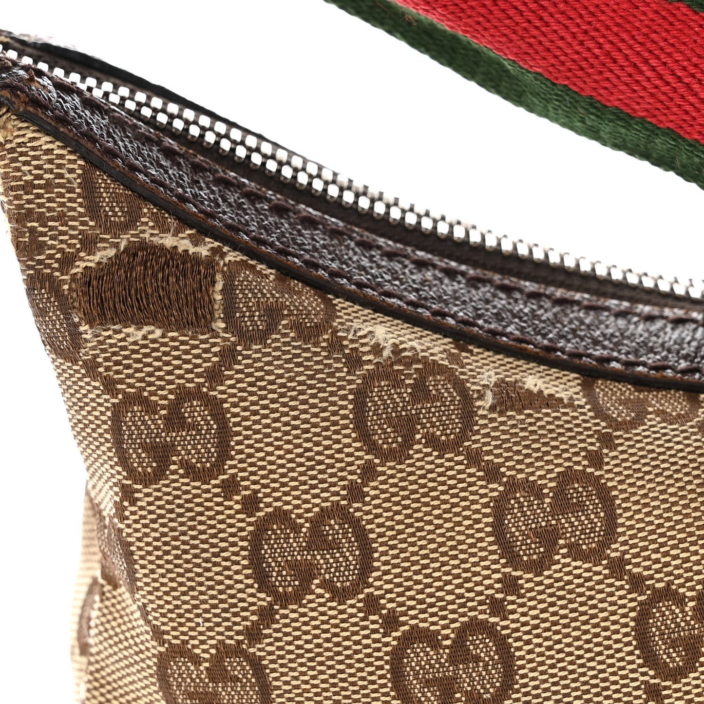 Monogram Web Medium Flat Messenger Bag Brown