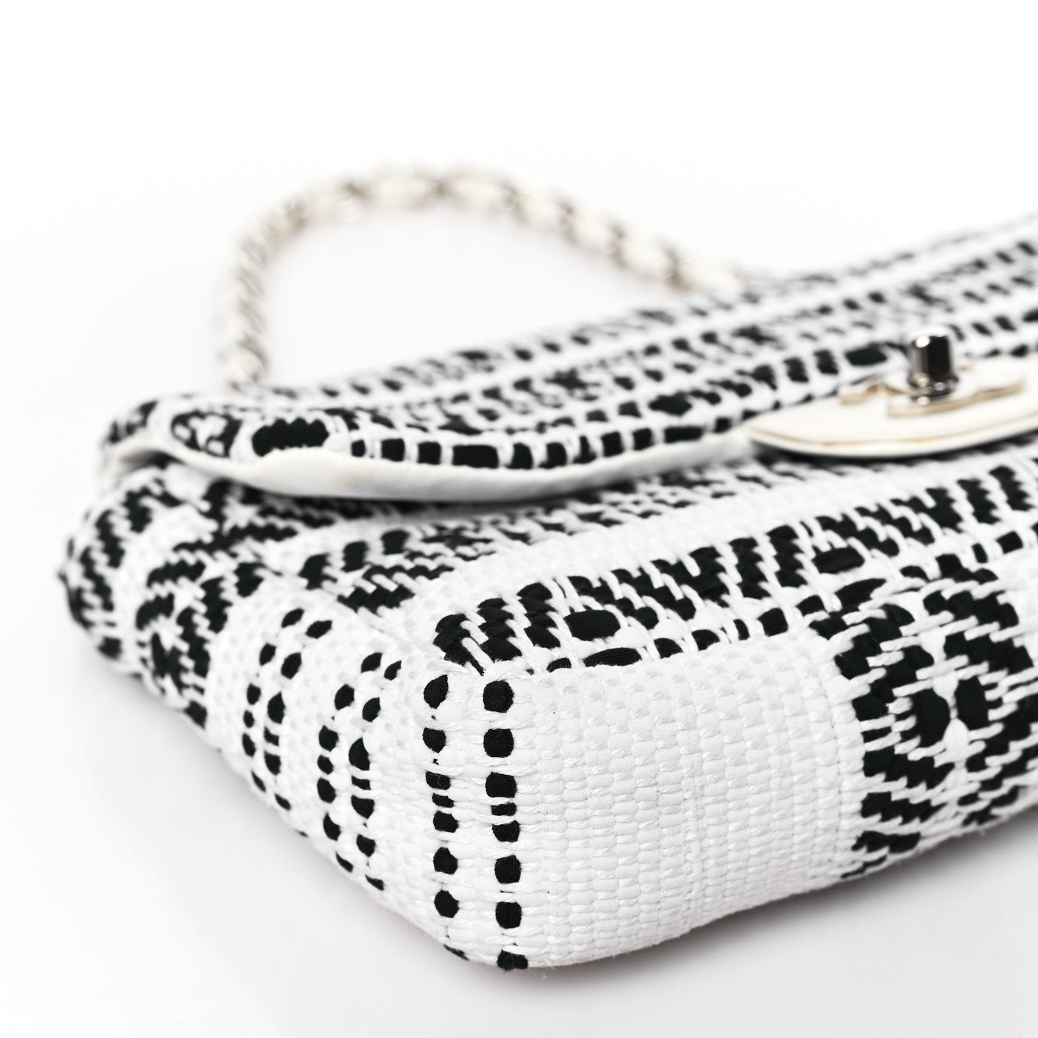 Chanel Woven Tweed Small Flap Black White 8 of 11