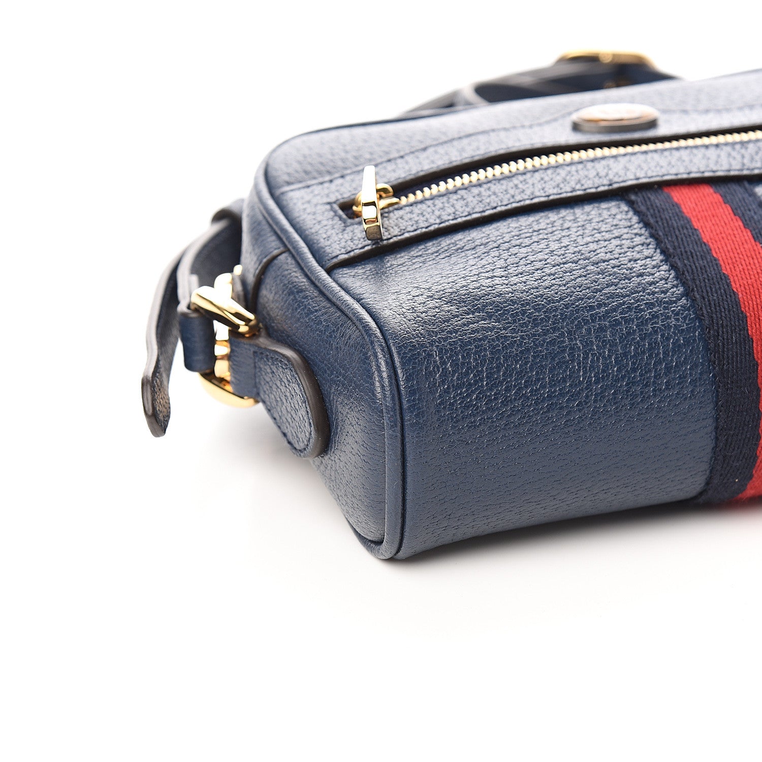 Gucci Textured Calfskin Web Mini Ophidia Shoulder Bag Blue Agata 8 of 10