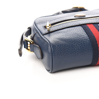 Gucci Textured Calfskin Web Mini Ophidia Shoulder Bag Blue Agata 8 of 10