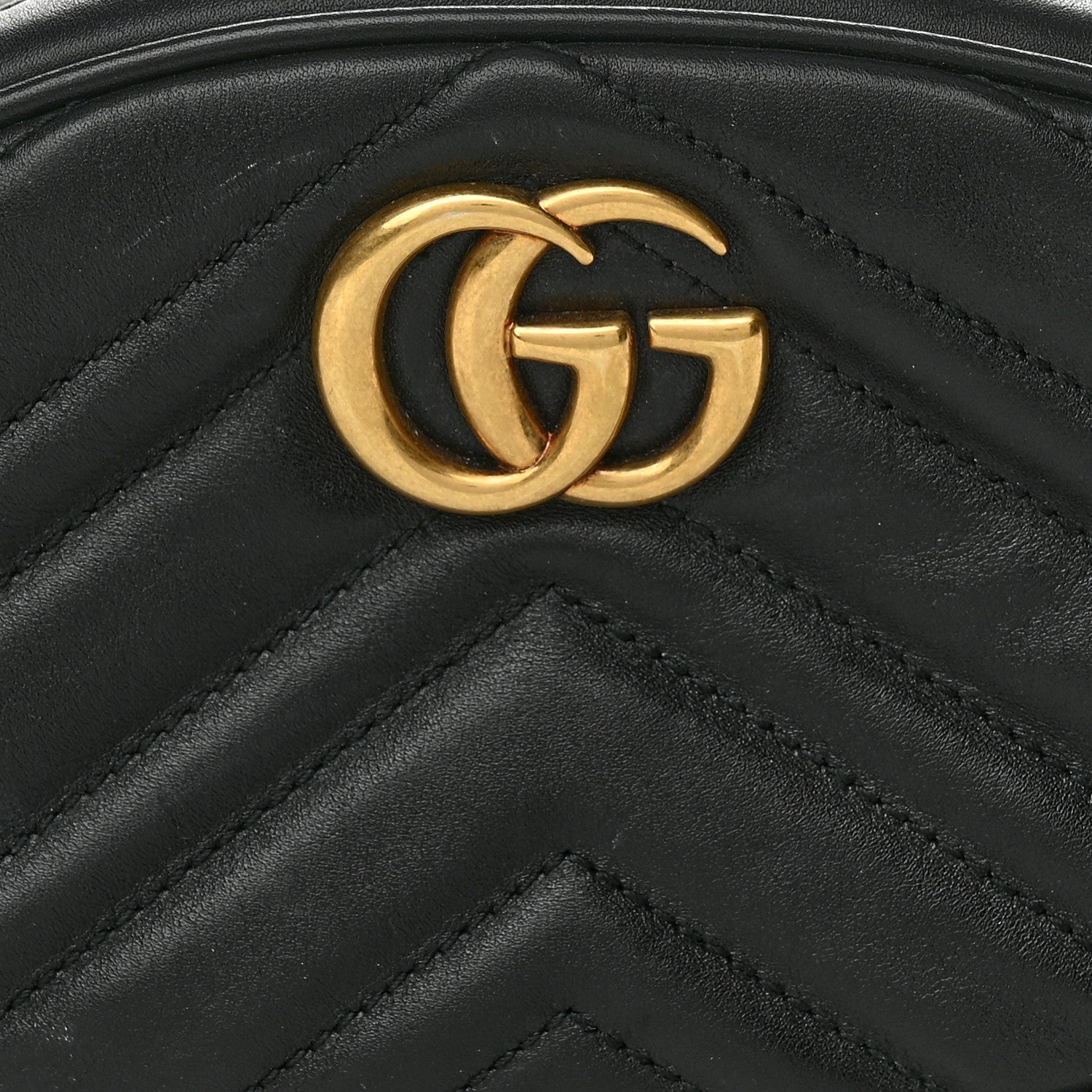 Gucci Calfskin Matelasse GG Marmont Belt Bag 75 30 Black 9 of 12