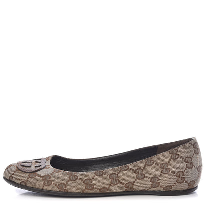 Gucci GG Monogram Ballet Flat 36.5 Beige Ebony 1 of 16