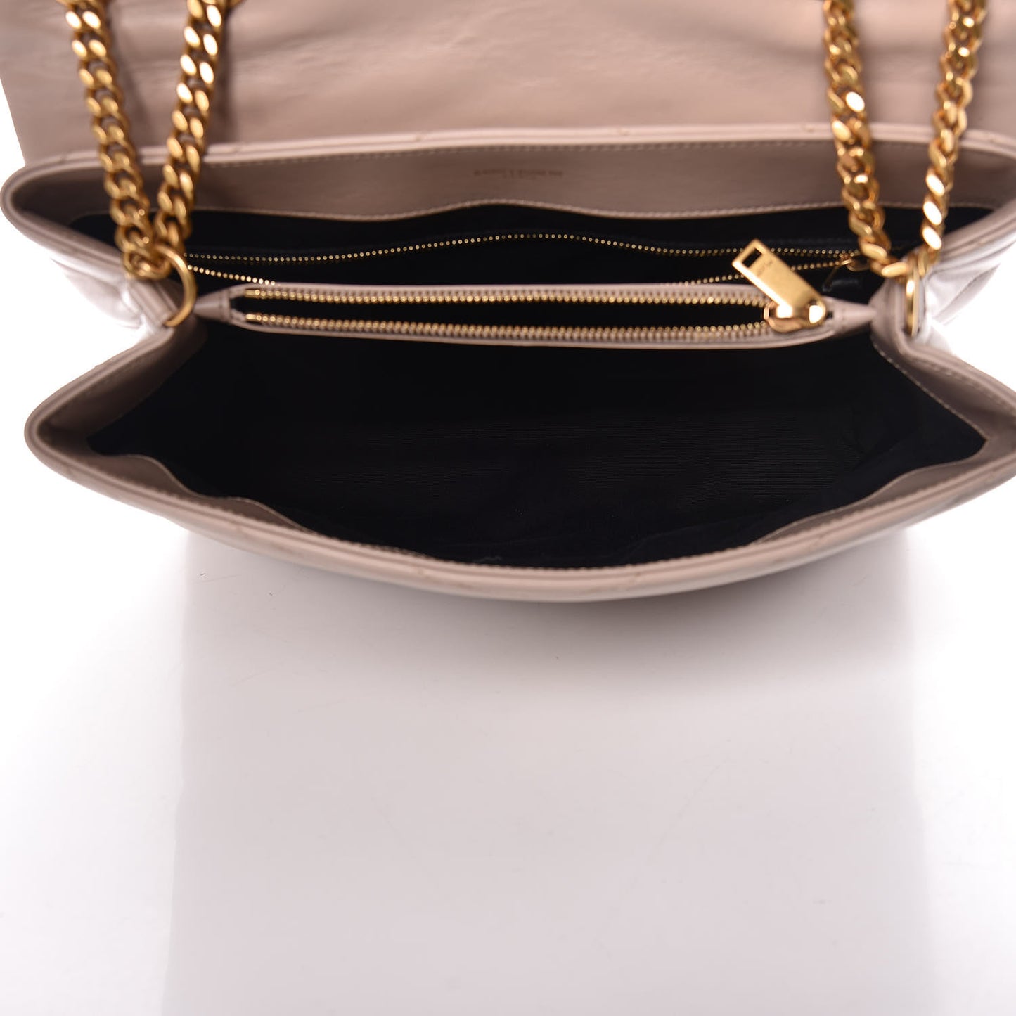 Calfskin Y Quilted Monogram Medium Loulou Chain Satchel Light Natural