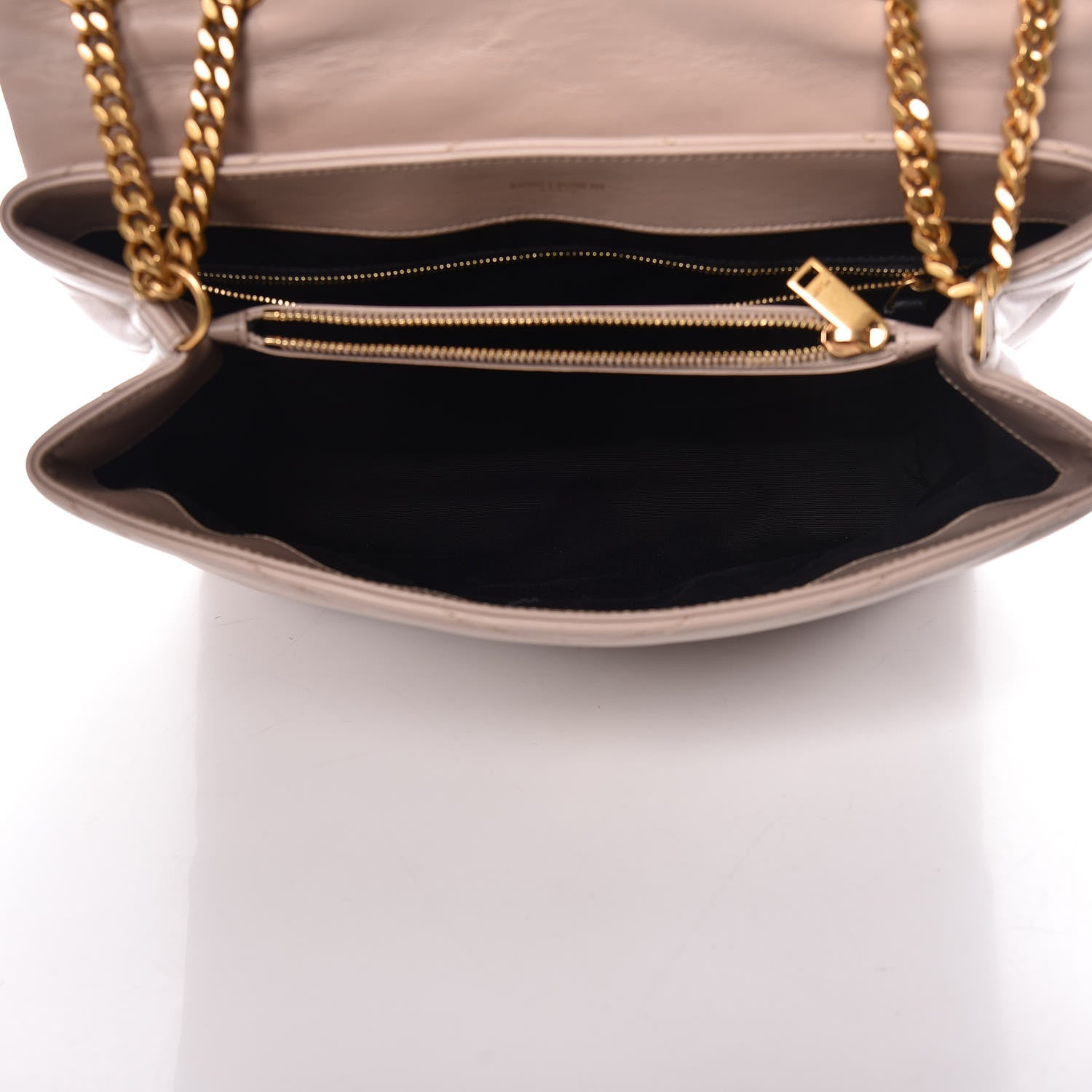 Saint Laurent Calfskin Y Quilted Monogram Medium Loulou Chain Satchel Light Natural 5 of 12