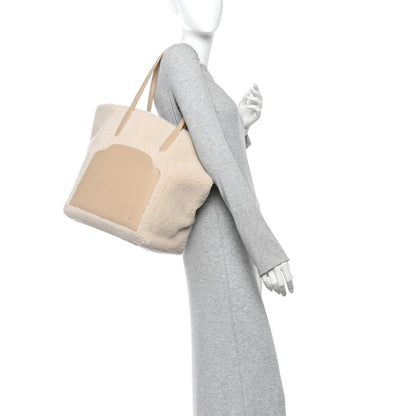 Loro Piana Cashfur Calfskin Large Sesia Tote Ancient Paper 2 of 9