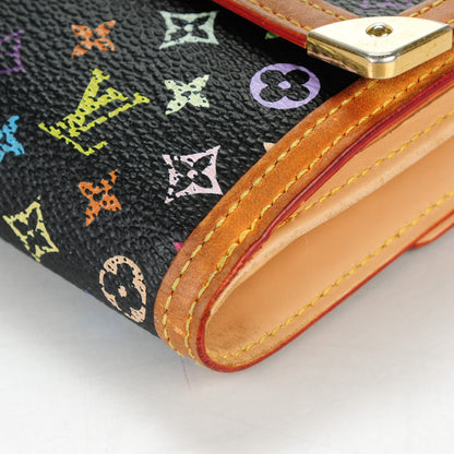 Louis Vuitton Monogram Multicolor Porte-Monnaie Billets Wallet Black 10 of 11