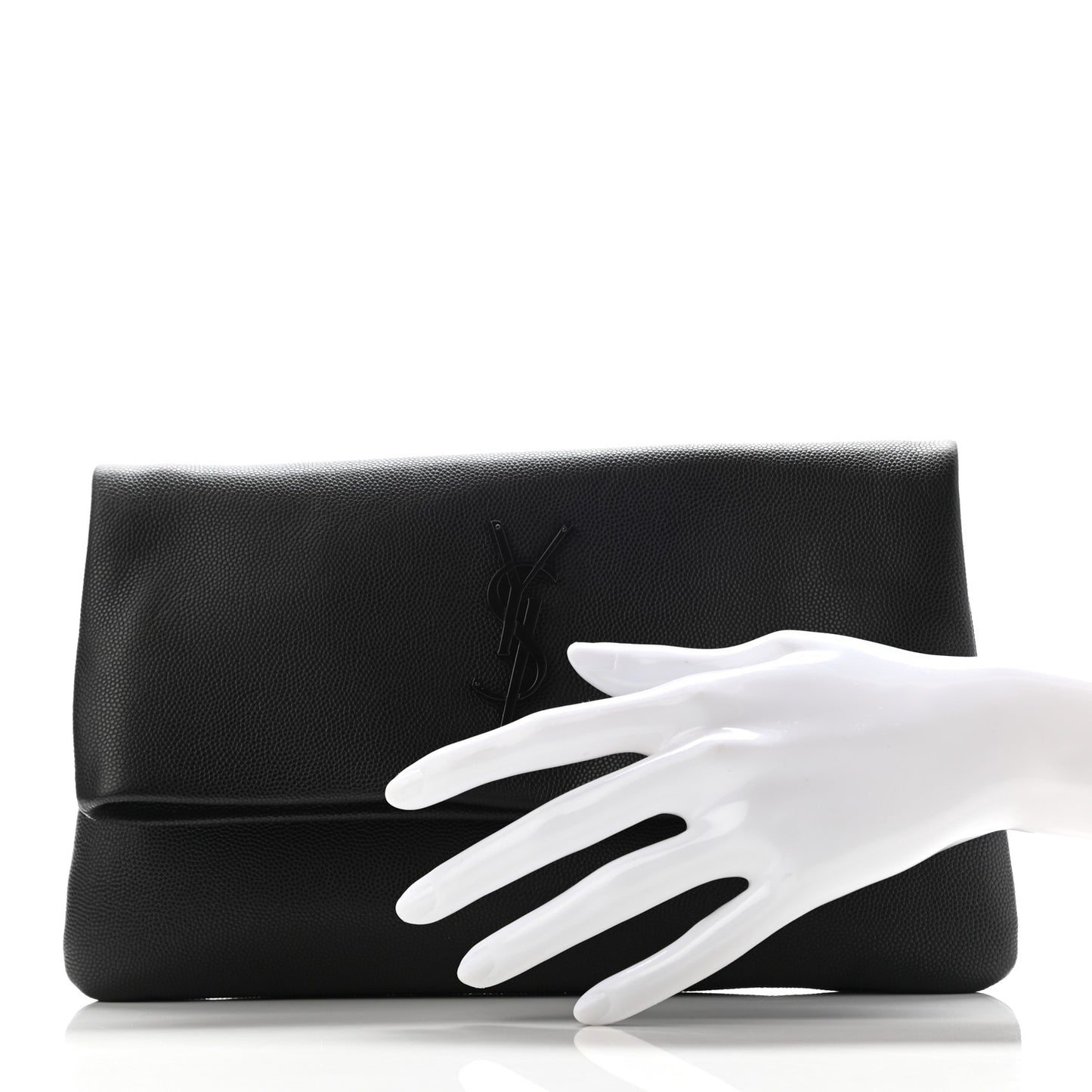 Grain De Poudre West Hollywood Monogram Fold Over Clutch Black