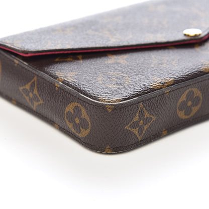 Louis Vuitton Monogram Pochette Felicie Chain Wallet Fuchsia 10 of 16