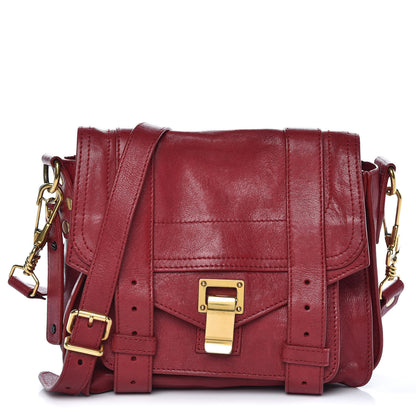Proenza Schouler Lambskin PS1 Pouch Messenger Bag Burgundy 1 of 11