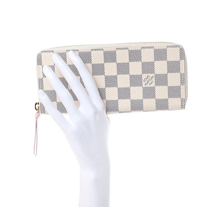 Louis Vuitton Damier Azur Clemence Wallet Rose Ballerine 2 of 7