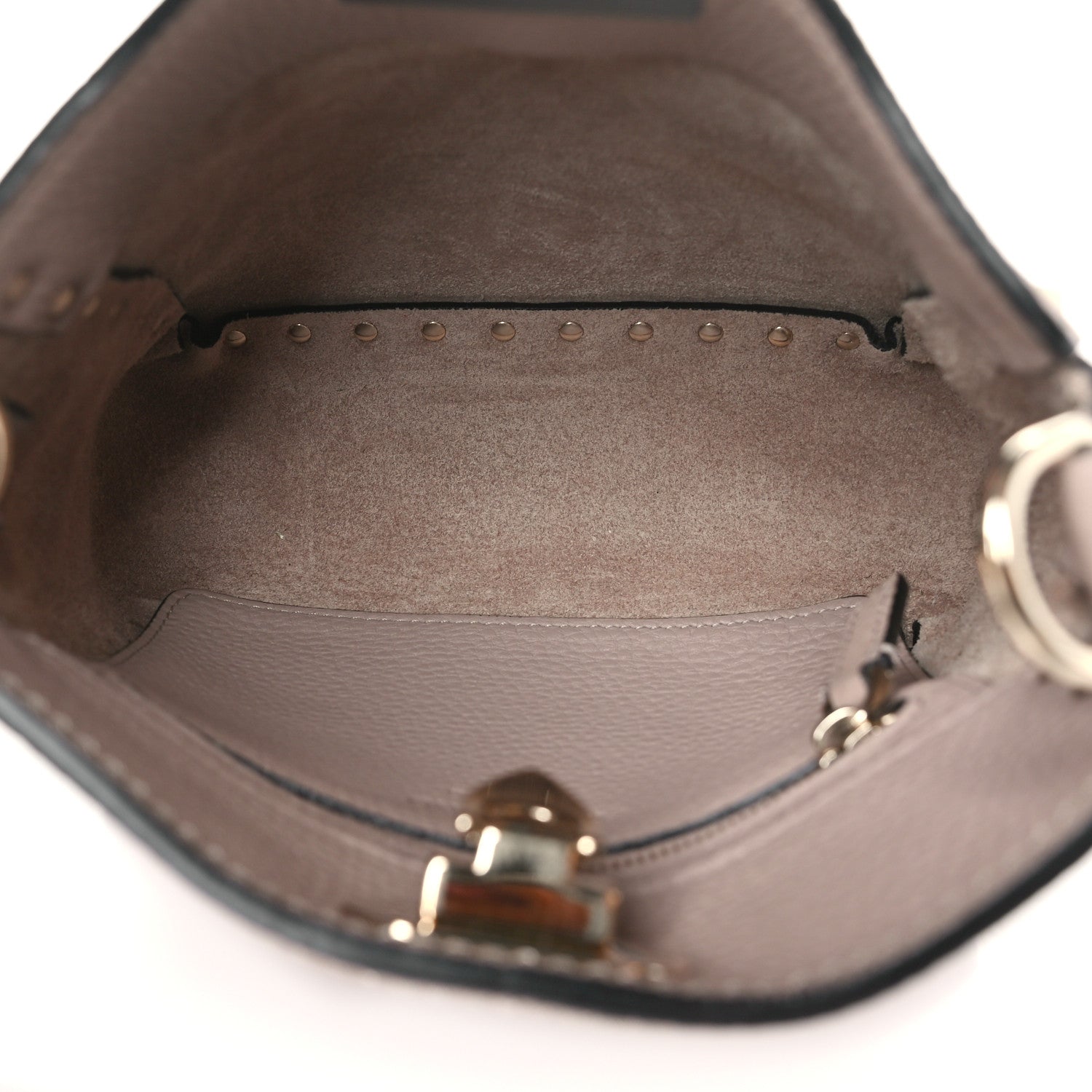 Valentino Garavani Pebbled Calfskin Mini Rockstud Flip-Lock Messenger Bag Poudre 5 of 10