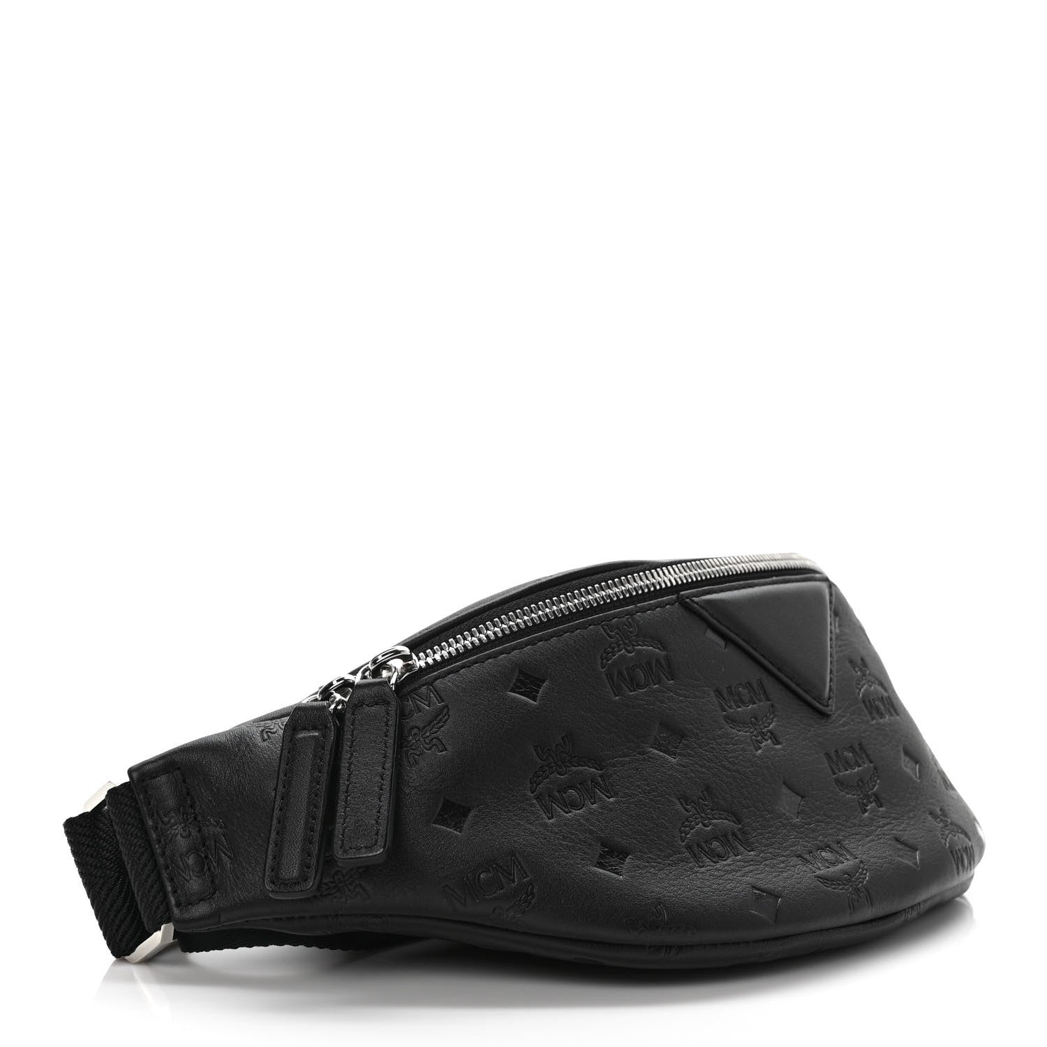 MCM Calfskin Ottomar Monogram Fursten Belt Bag Black 4 of 8