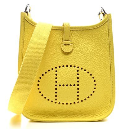 Hermes Taurillon Clemence Evelyne TPM Lime 1 of 10