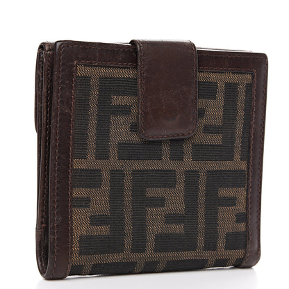 Fendi Zucca Calfskin Compact Wallet Tobacco 2 of 11