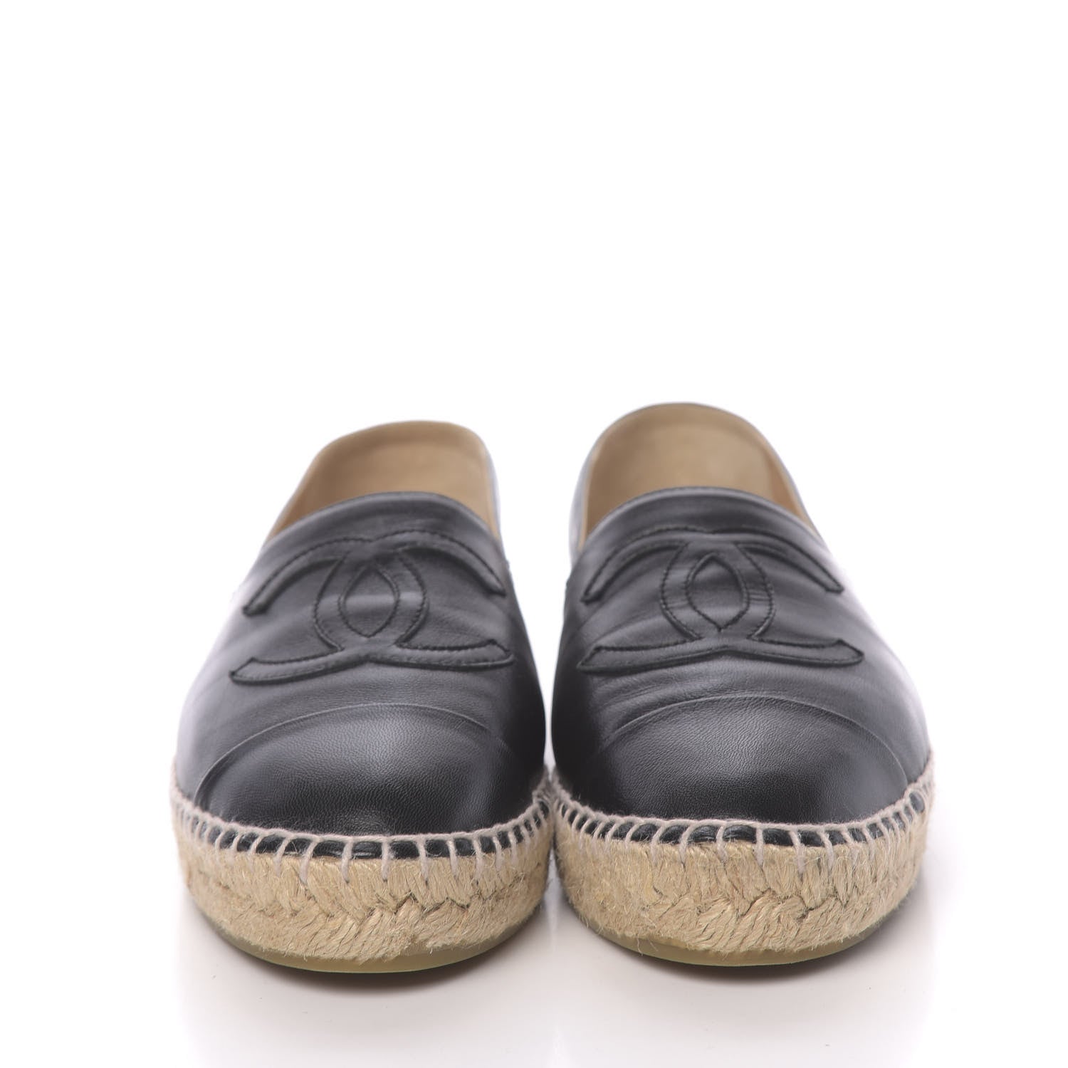 Chanel Lambskin CC Espadrilles 39 Black 2 of 10
