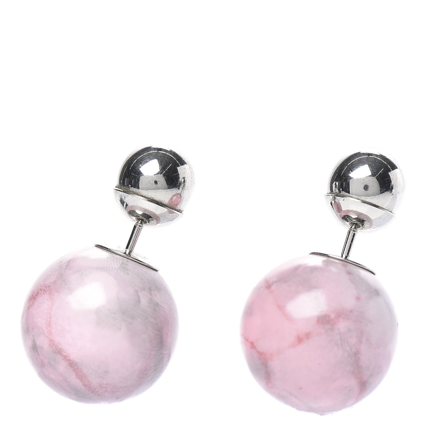 Christian Dior Palladium Mise En Dior Tribal Earrings Pink 1 of 5