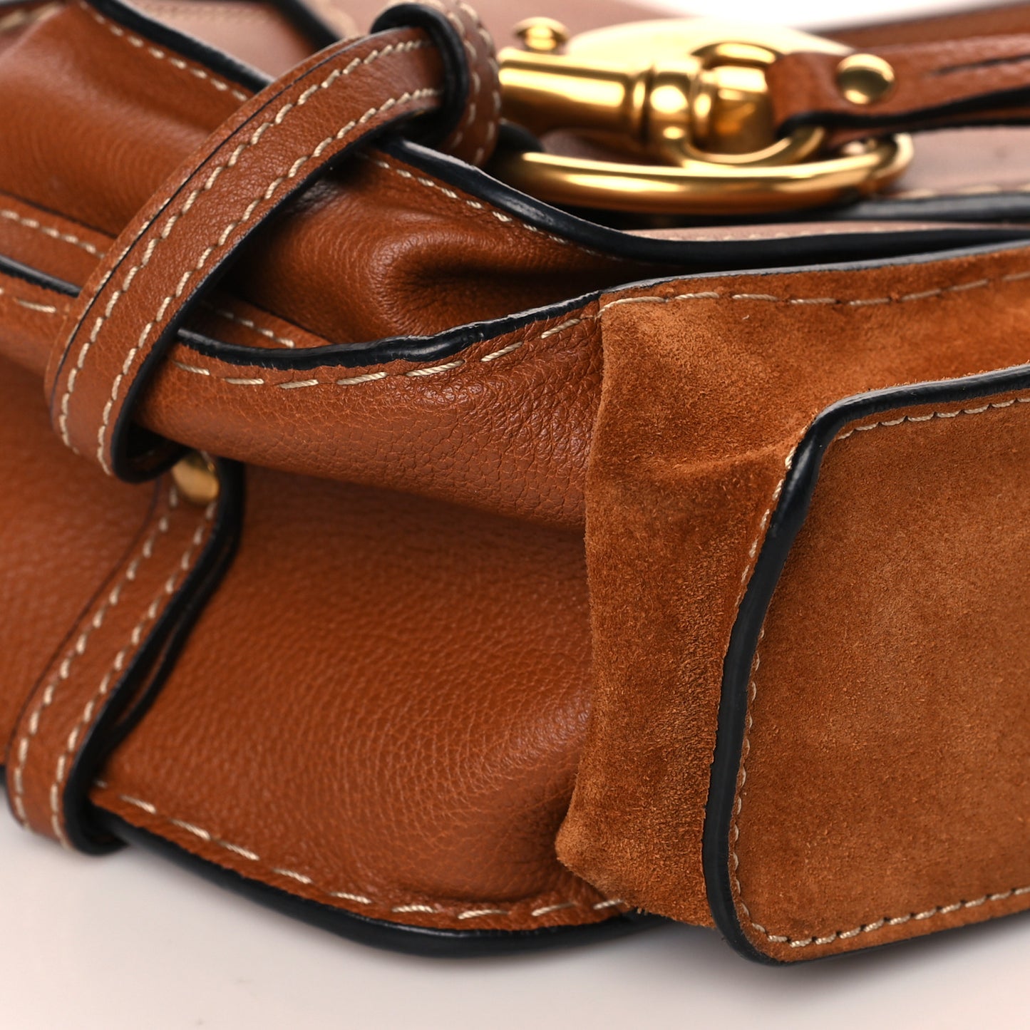 Calfskin Suede Small Jodie Camera Bag Caramel