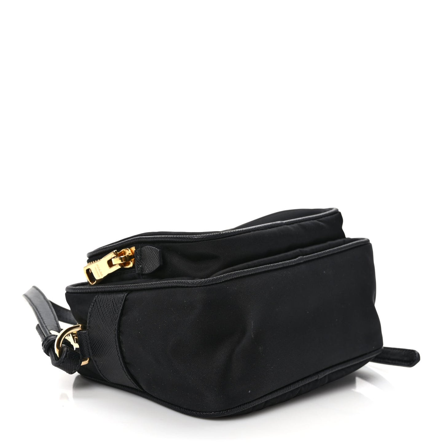 Nylon Saffiano Double Zip Camera Bag Black