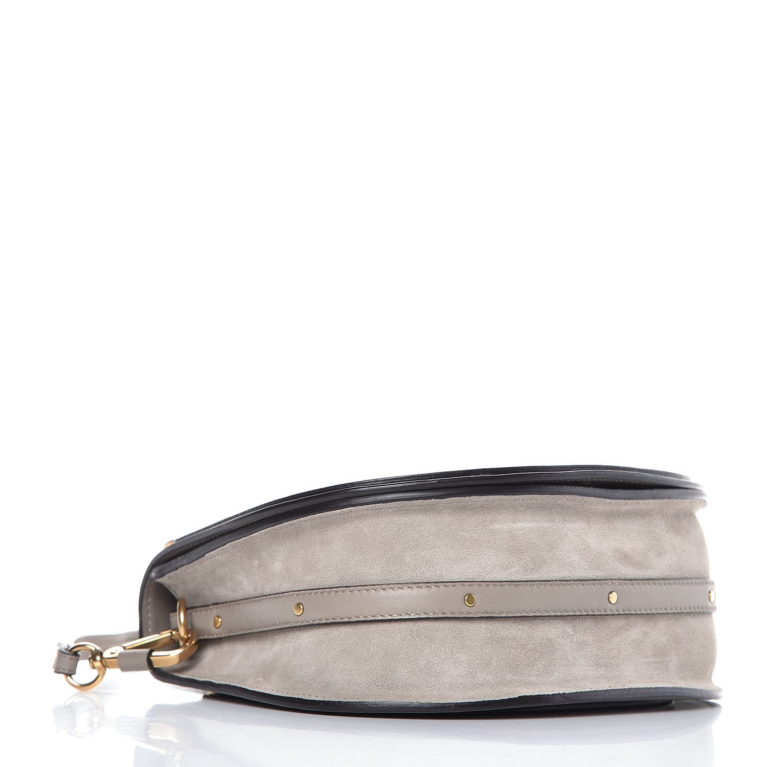 Chloe Calfskin Suede Medium Nile Bracelet Bag Motty Grey 4 of 8