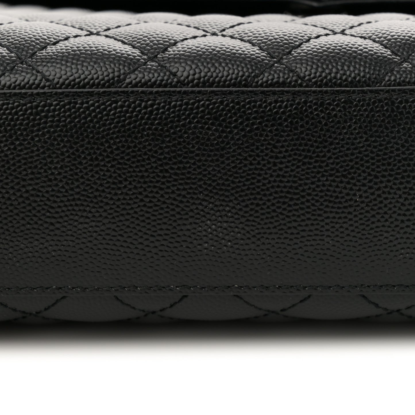 Grain De Poudre Textured Mixed Matelasse Large Triquilt Monogram Monochrome Satchel Black