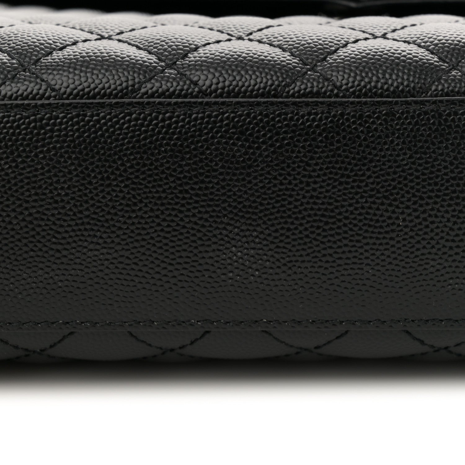 Saint Laurent Grain De Poudre Textured Mixed Matelasse Large Triquilt Monogram Monochrome Satchel Black 12 of 14