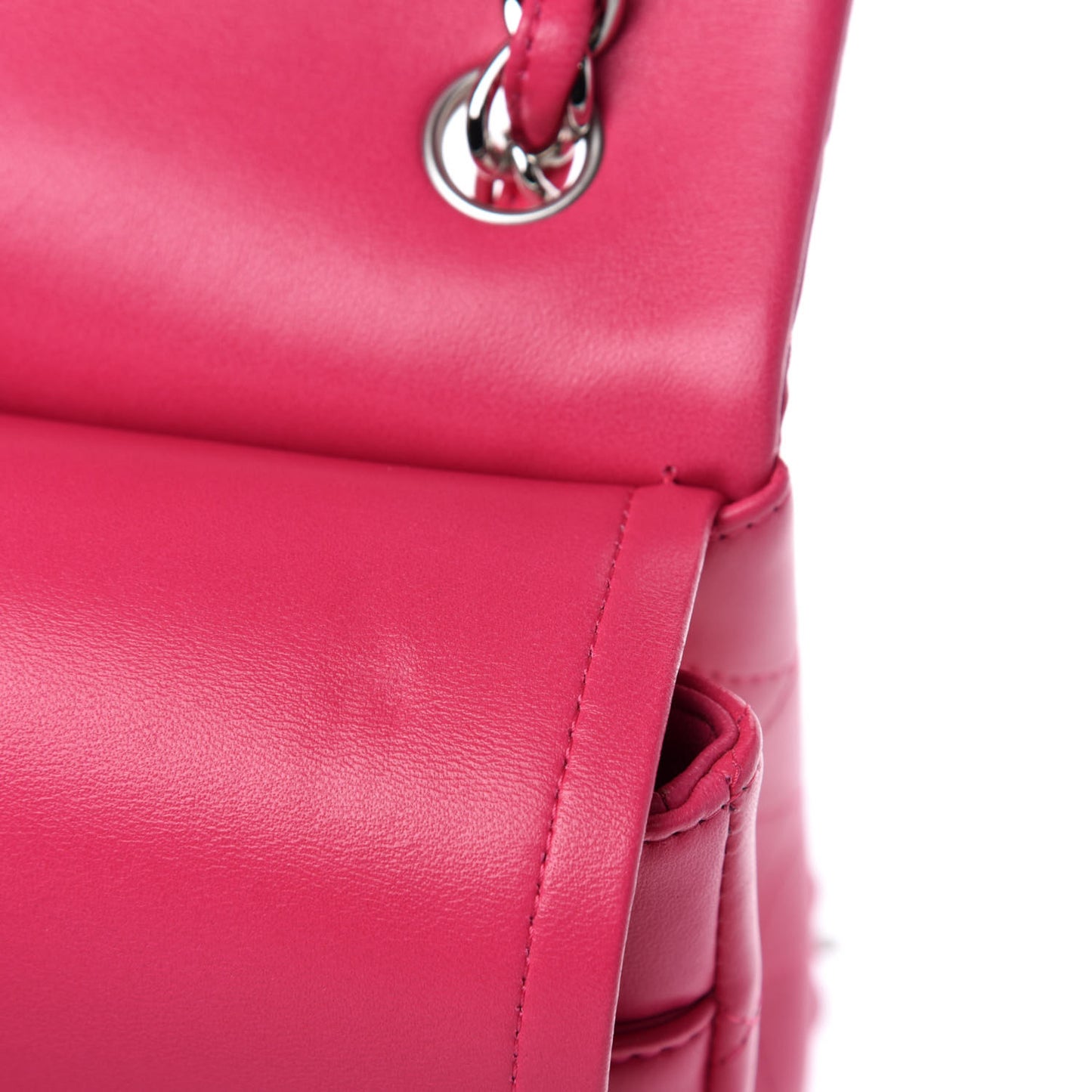 Lambskin Quilted Jumbo Double Flap Dark Pink