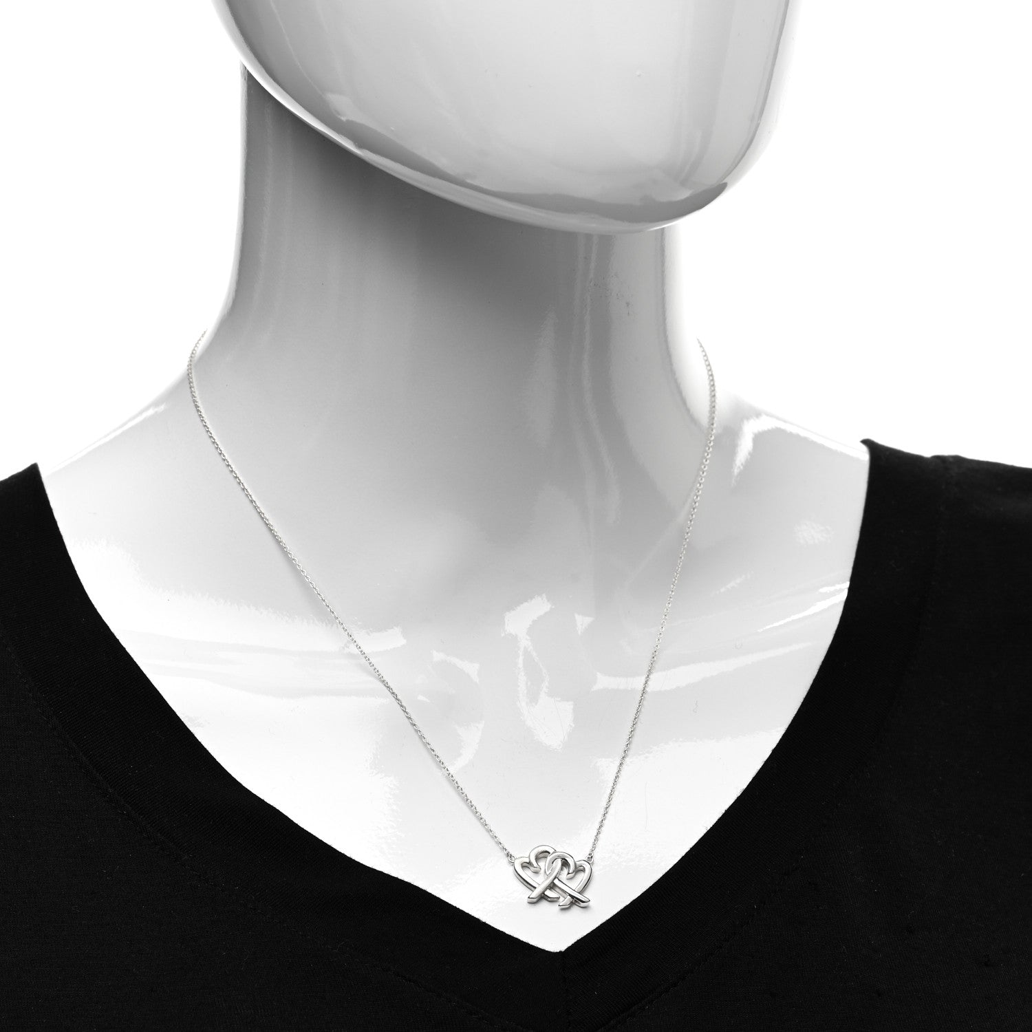 Tiffany Sterling Silver Paloma Picasso Double Loving Heart Pendant Necklace 2 of 4
