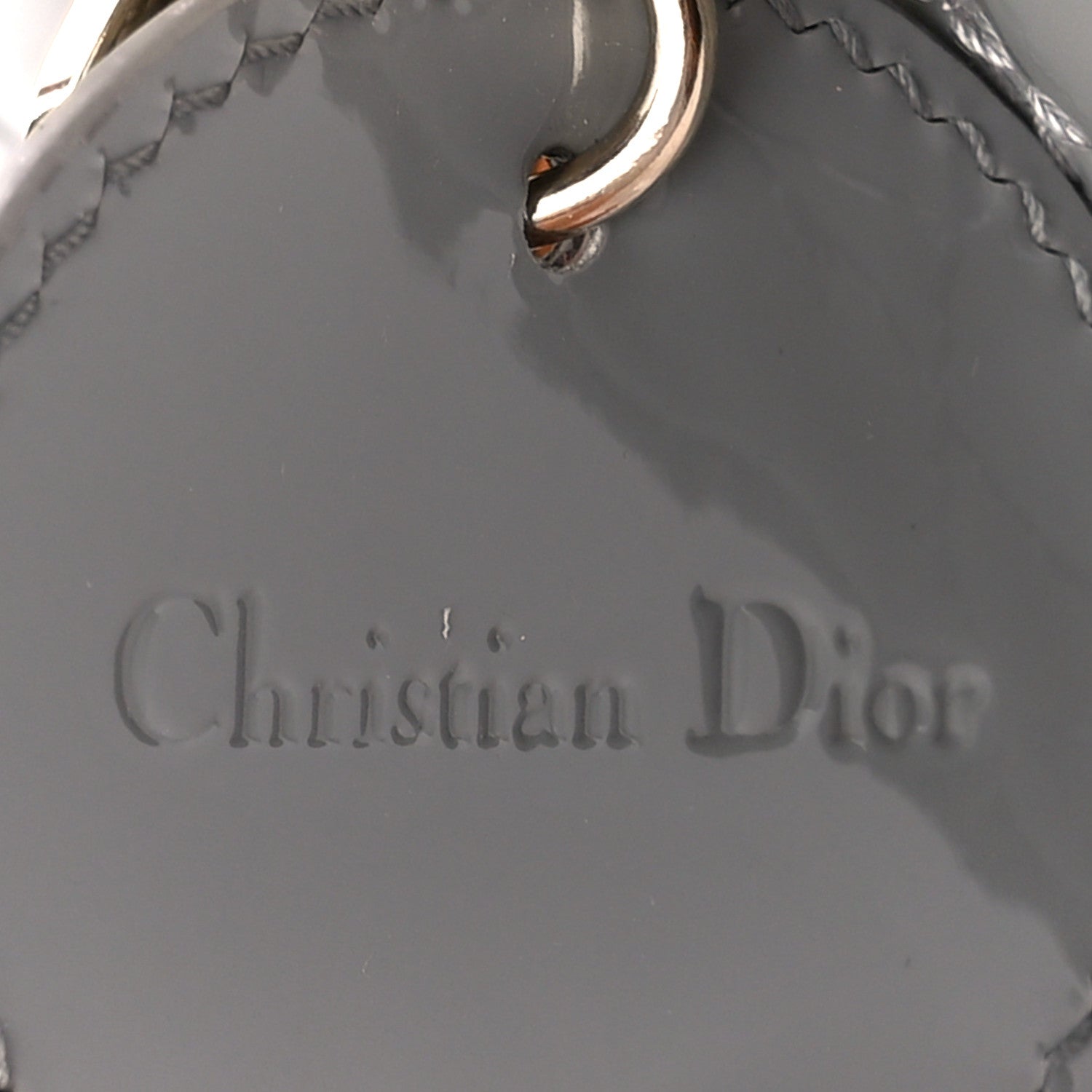 Christian Dior Patent Cannage Mini Lady Dior Grey Stone 8 of 14